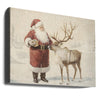 Santa Claus with Reindeer in Winter Wonderland