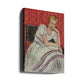 Jeune Femme Assise En Robe Grise