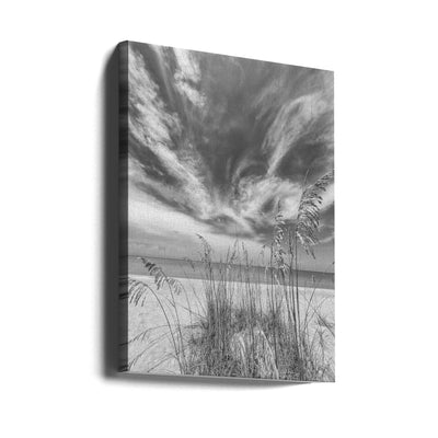 Heavenly monochrome calmness on the beach