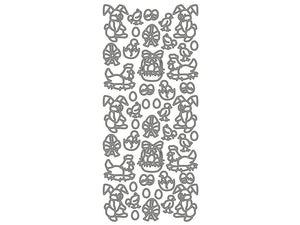 Påske sølv stickers - Klistremerker