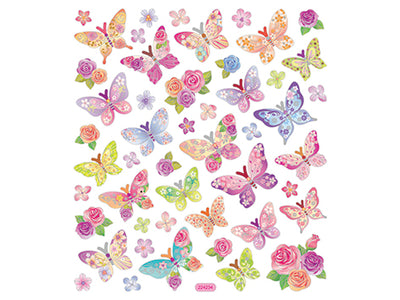 Sommerfugler pastell - stickers - Klistremerker