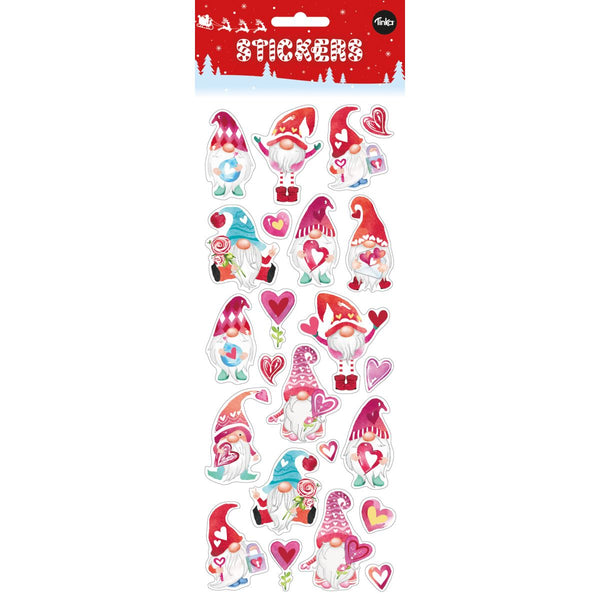 JULEKLISTREMERKER - JULENISSER ROSA MED GLITTER