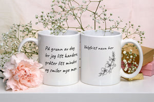 På grunn av deg - Krus med eget navn