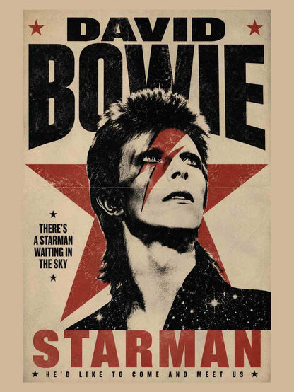 David Bowie Starman plakat – retro rockeplakat