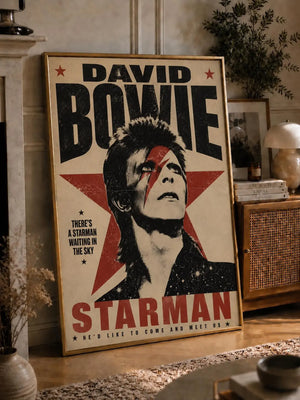 David Bowie Starman plakat – retro rockeplakat