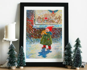 Barn spiser - Retro juleplakat - Jenny Nystrøm