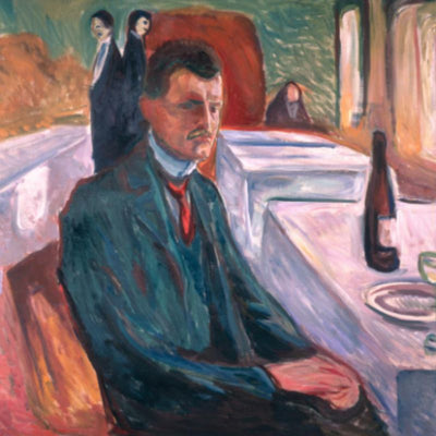Edvard Munch - Self-Portrait with a Bottle of Wine