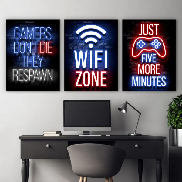 Neon Gamingplakat - WiFi Zone