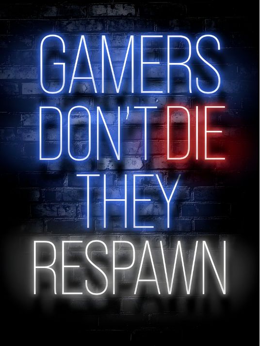 Neon Gamingplakat - Gamers dont die
