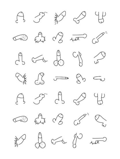 Forskjellige peniser - Line Art Plakat