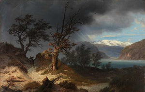 Thomas Fearnley - Uværslandskap med en rytter
