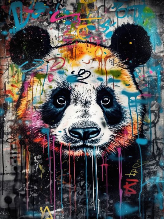 Pandabjørn Graffiti - Popkunst