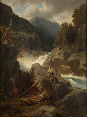 Hans Gude - Foss i Hallingdal