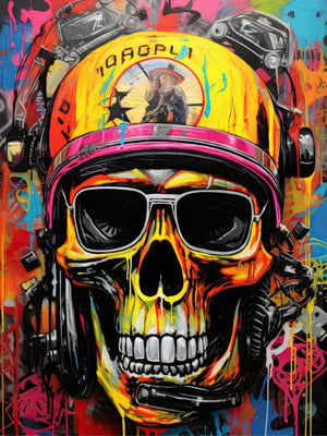 Skull Head Graffiti - Pop Art