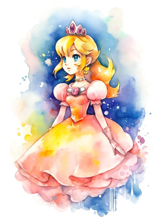 Plakat av prinsessen fra Super Mario