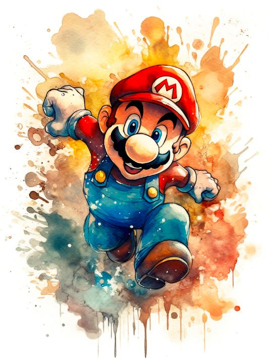 Super Mario Poster - Painted