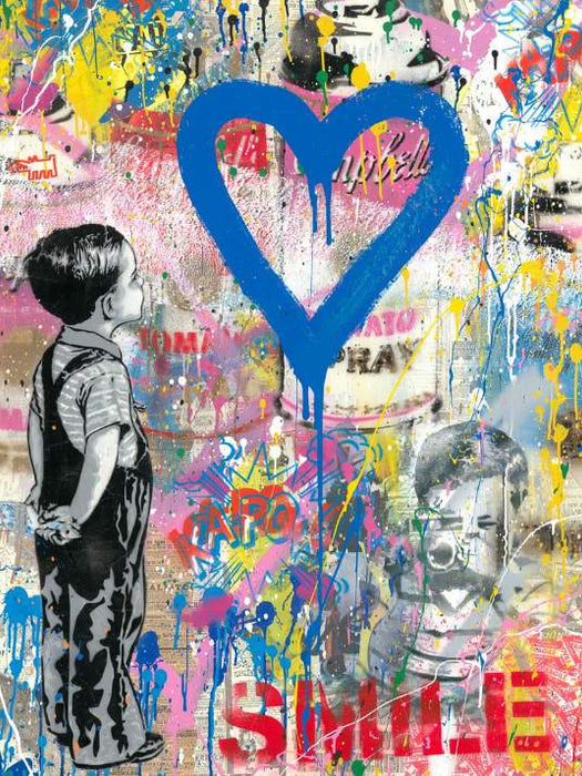 Mr Brainwash - Banksy - Smile Blue Heart