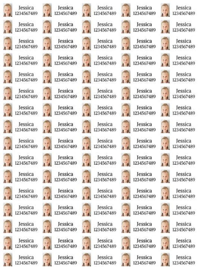 Merkelapper med navn og bilde