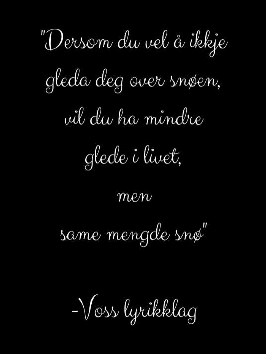 Dersom du vel å ikkje gleda deg over snøen - Plakat
