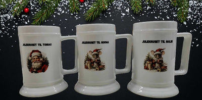 Ølkrus til jul - Med eget navn - Velg design selv