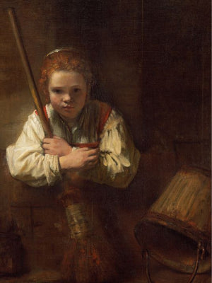 Rembrandt - A girl with a broom