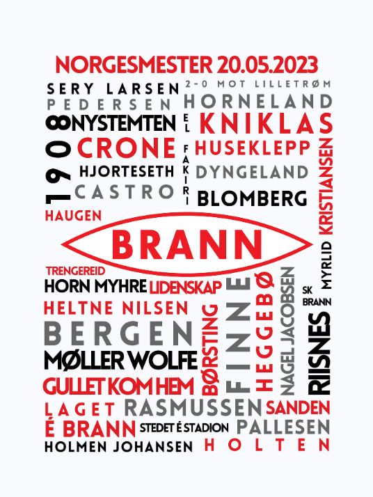 Sk Brann Norgesmester - Ordplakat