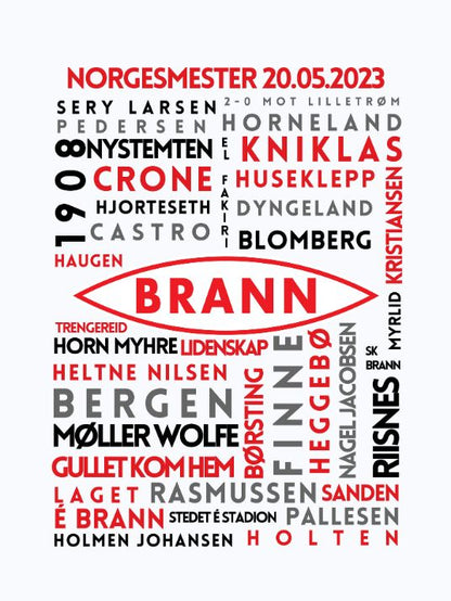 Sk Brann Norgesmester - Ordplakat
