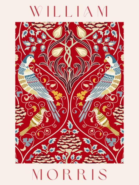 William Morris - Red bird pattern