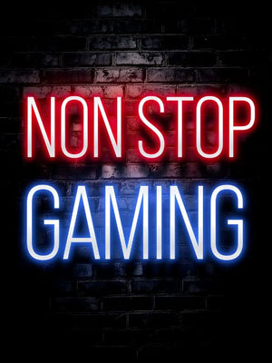 Neon Gamingplakat - Non Stop Gaming