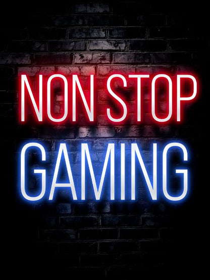Neon Gamingplakat - Non Stop Gaming