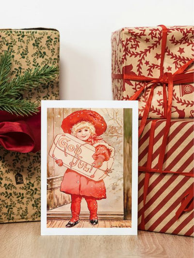 God jul jente - Retro juleplakat - Jenny Nystrøm