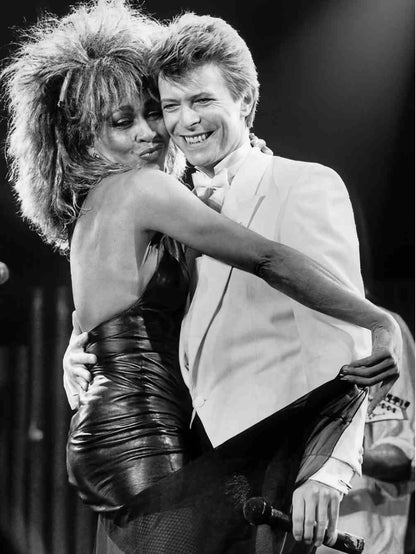 Tina Turner & David Bowie plakat – ikonisk rockeøyeblikk