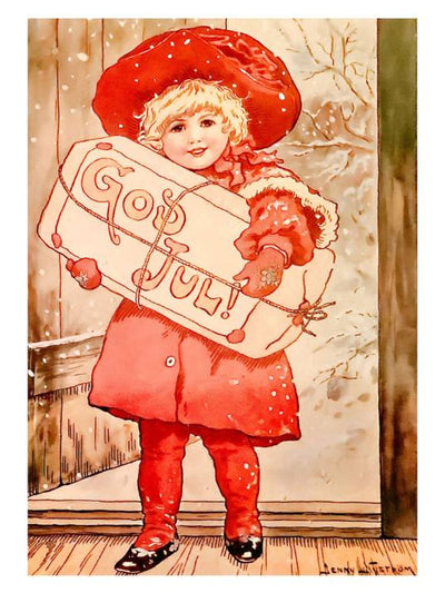God jul jente - Retro juleplakat - Jenny Nystrøm