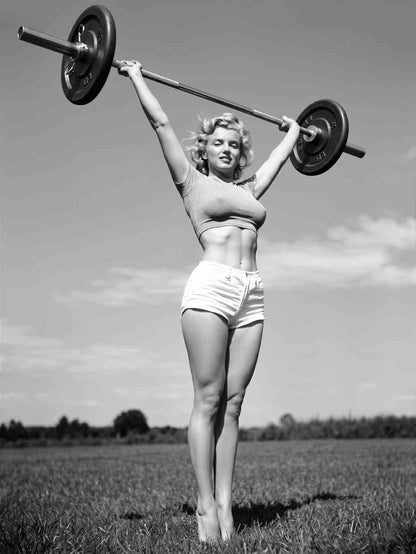 Marilyn Monroe treningsplakat – ikonisk retrofoto med vekter