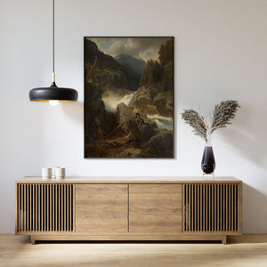 Hans Gude - Foss i Hallingdal