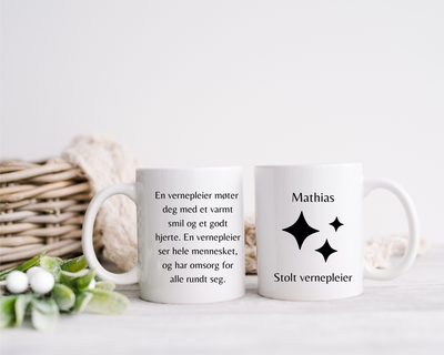 Kopp til vernepleier - med eget navn