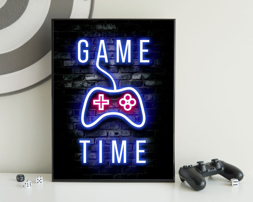 Neon Gamingplakat - Gametime