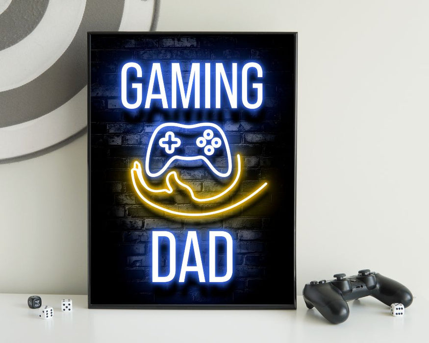 Neon Gamingplakat - Gaming Dad