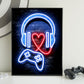 Neon Gamingplakat - Heart