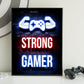 Neon Gamingplakat - Strong Gamer