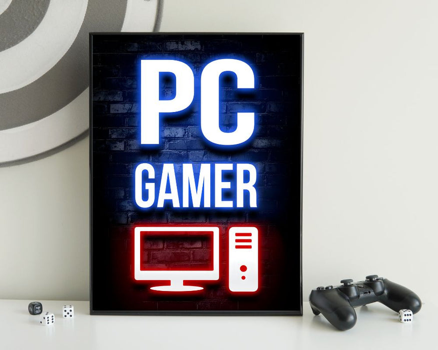 Neon Gamingplakat - PC Gamer