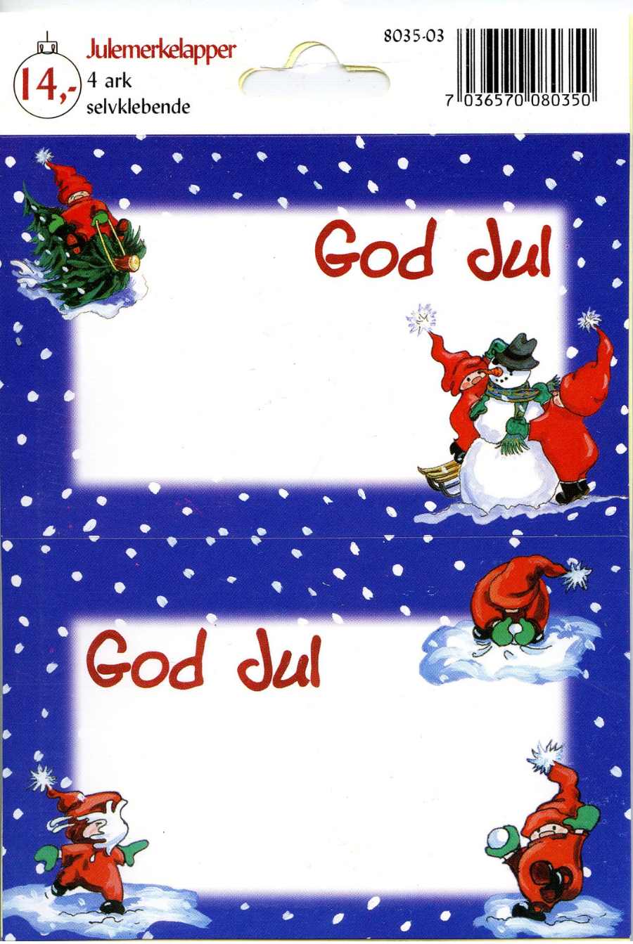 JULEMERKELAPPER 14, SELVKLEBENDE