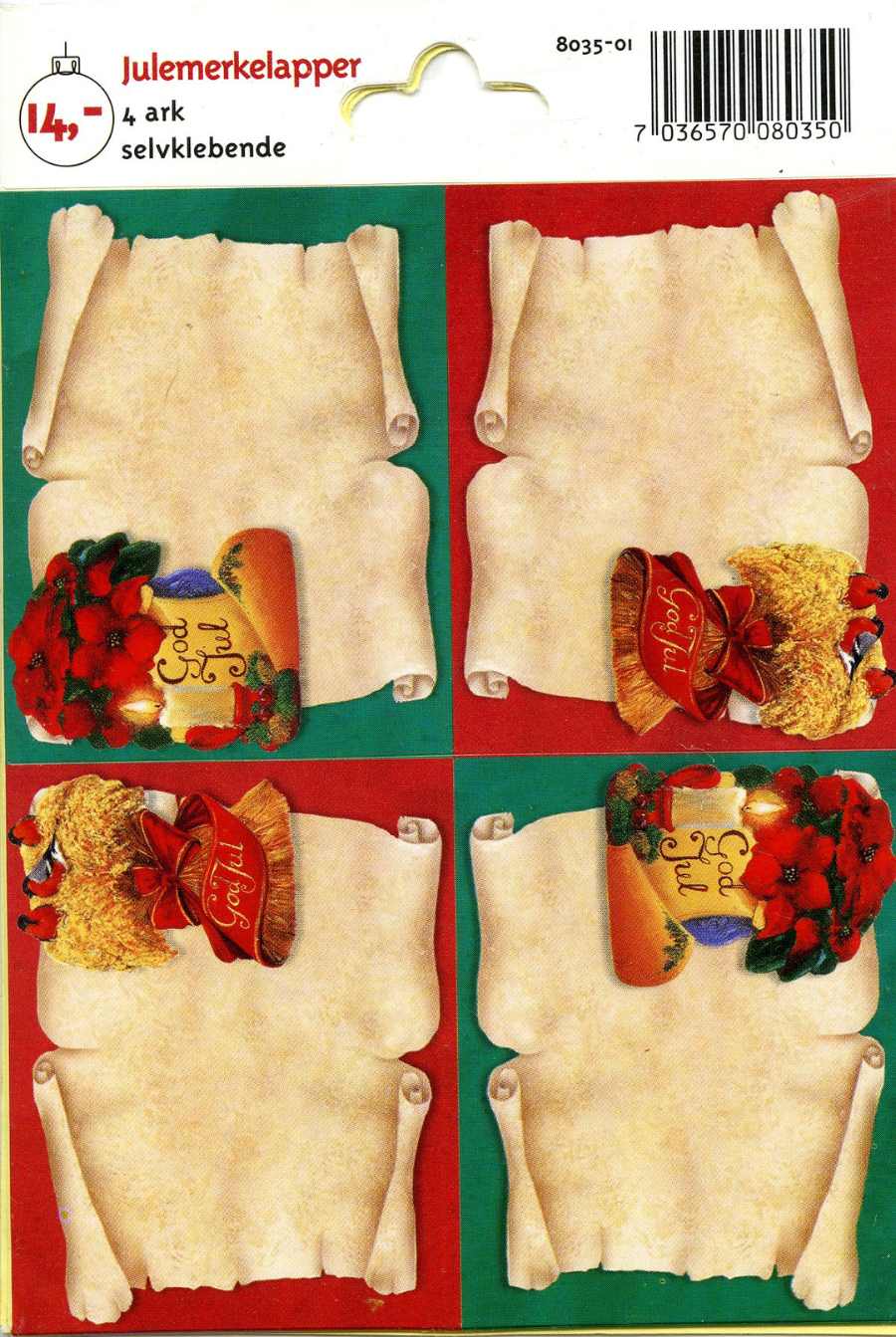 JULEMERKELAPPER 12, SELVKLEBENDE