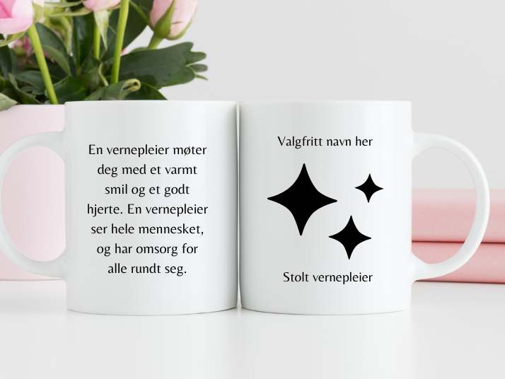 Kopp til vernepleier - med eget navn