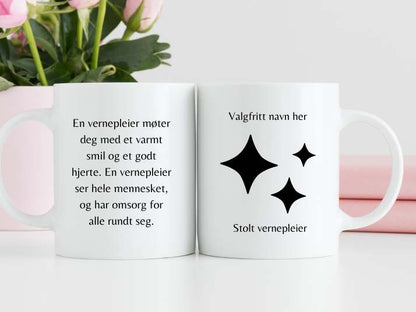 Kopp til vernepleier - med eget navn