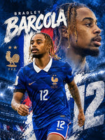Bradley Barcola fotballplakat – kun plakat