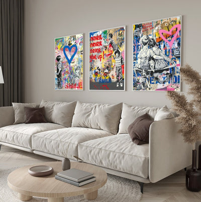 Mr Brainwash - Banksy - Smile Blue Heart