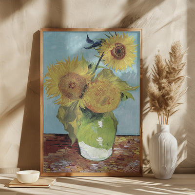 Vase With Three Sunflowers