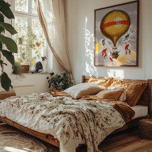 Balloon Labeled With Two Men Riding In the Basket 1880