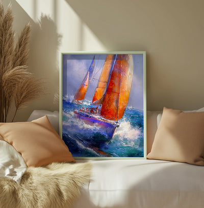 Yacht racing sport art